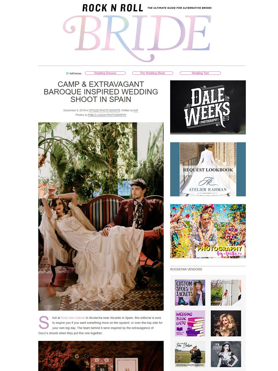 Camp & Extravagant Baroque Inspired Wedding Shoot in Spain